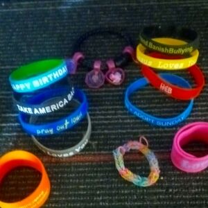Christian faith Colorful Silicone Wristbands Set #12 misc msgs